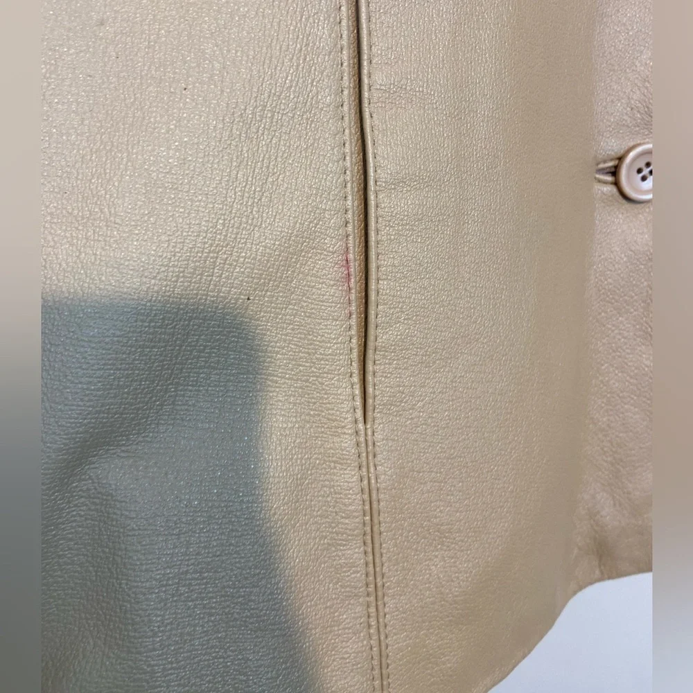 Jessica Holbrook Leather Jacket Tan | Size L | Classic Minimal